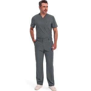 Infinity by Cherokee Mens Modern Tall Scrub Pants CK200AT Pewter Grey Large Tall